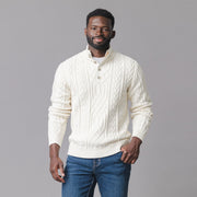 Organic Mock Neck Cable Sweater