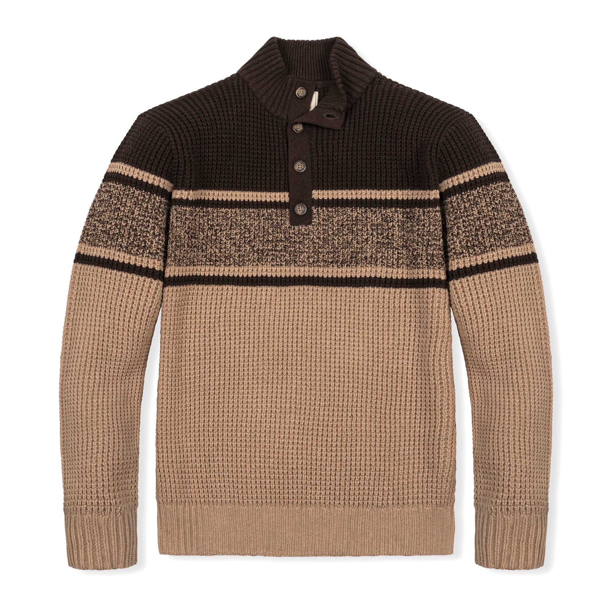 Organic Mock Neck Waffle Sweater