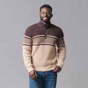 Organic Mock Neck Waffle Sweater