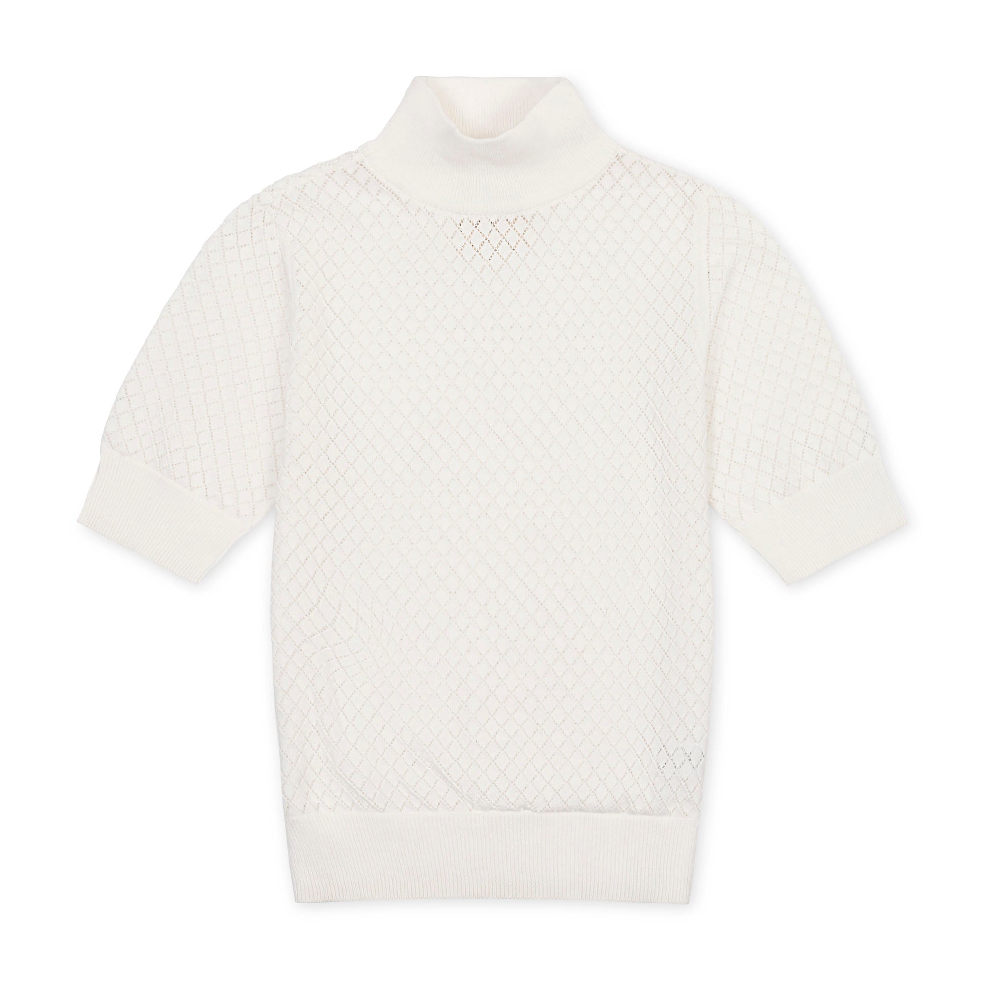Organic Diamond Stitch Mock Neck Sweater