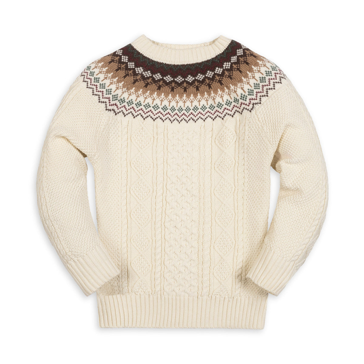 Organic Fair Isle Cable Sweater
