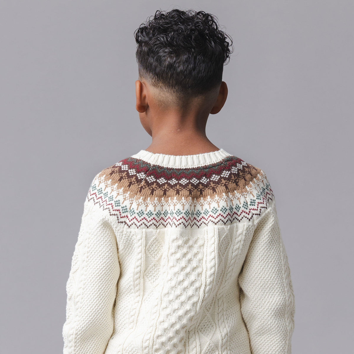 Organic Fair Isle Cable Sweater