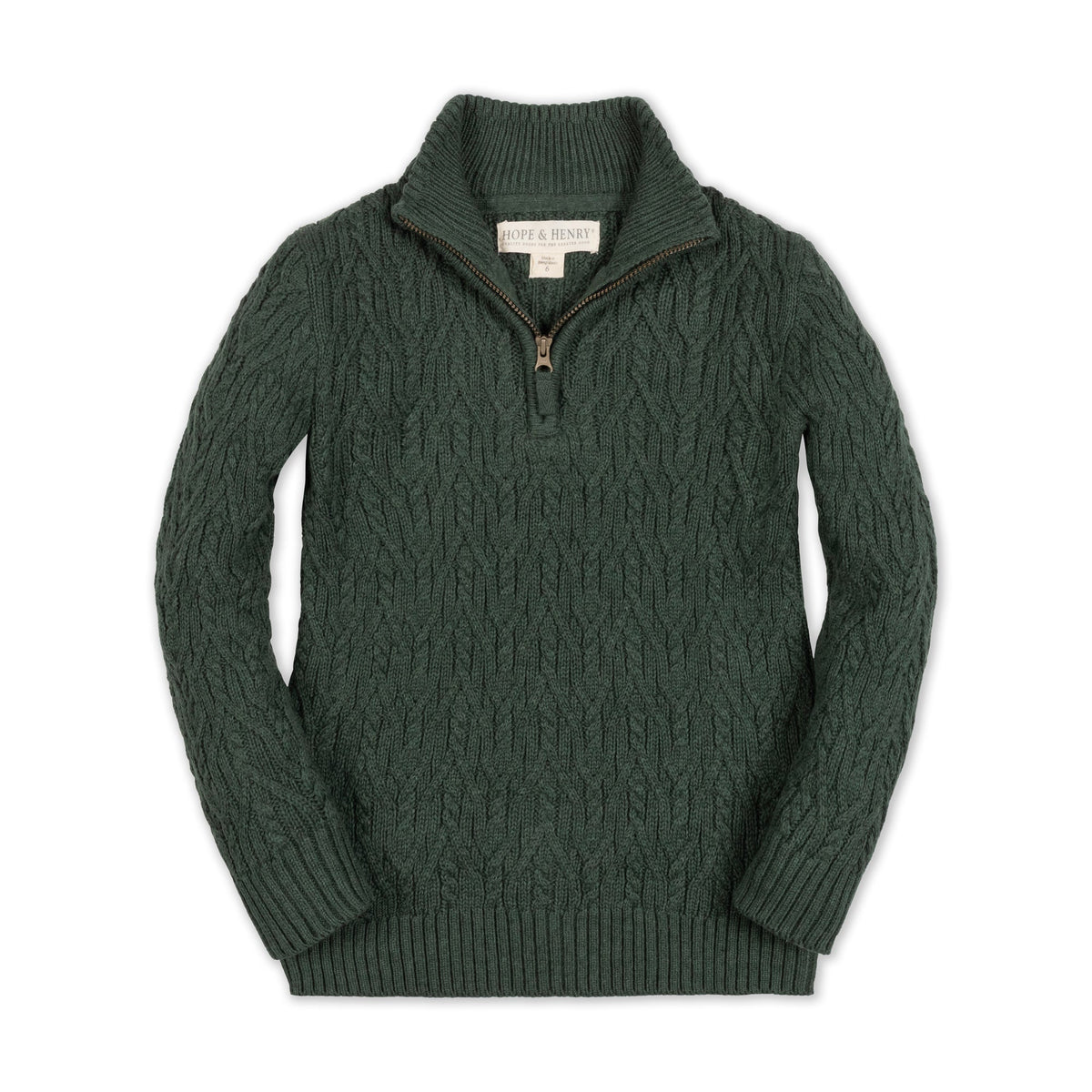 Organic Half Zip Cable Sweater