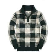 Organic Half Zip Intarsia Sweater