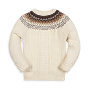 Organic Fair Isle Cable Sweater - Baby