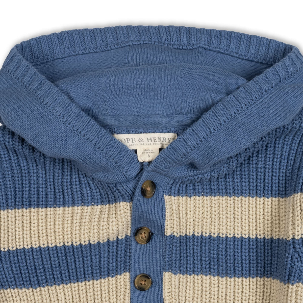 Organic Henley Sweater Hoodie