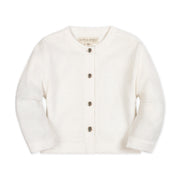 Organic Cropped Scallop Cardigan