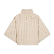 Organic Turtleneck Sweater Cape With Bow