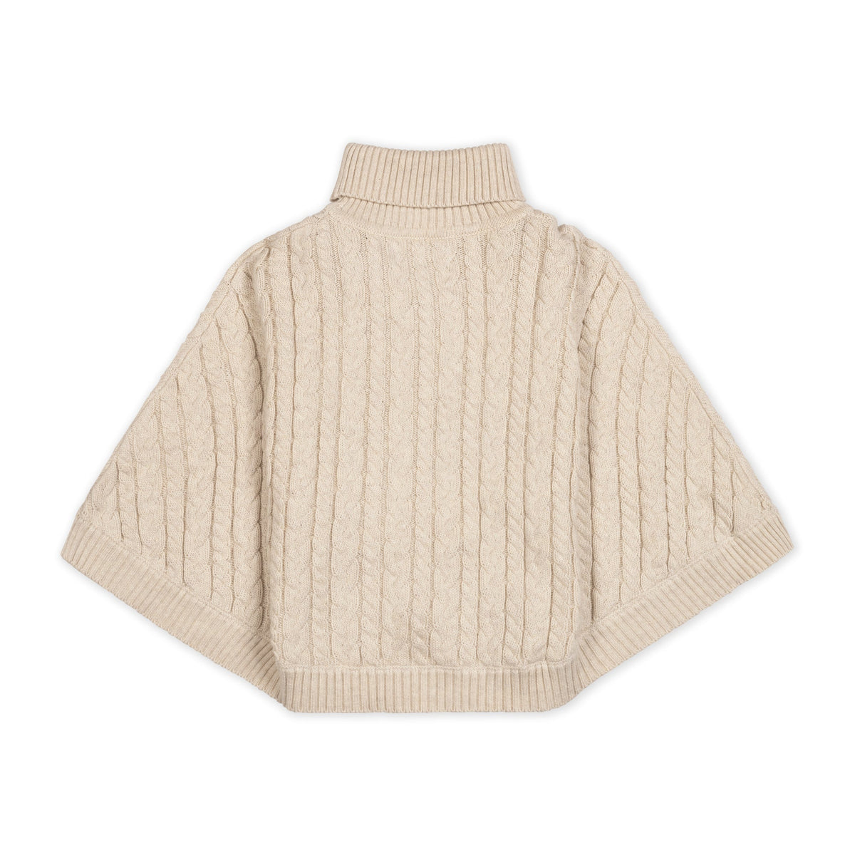 Organic Turtleneck Sweater Cape With Bow