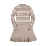 Organic Mock Neck Flounce Sweater Dress