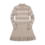 Organic Mock Neck Flounce Sweater Dress