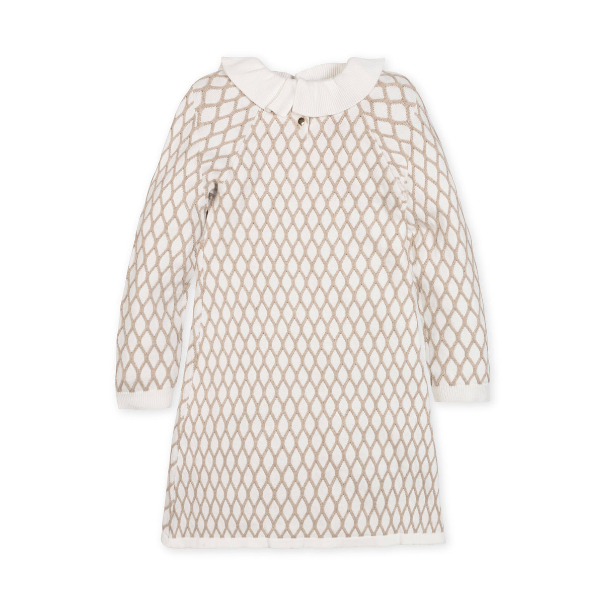 Organic Ruffle Collar Sweater Dress