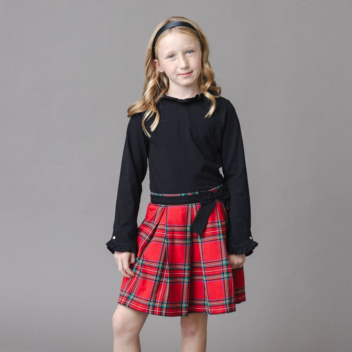 Organic Pleated Party Skirt With Bow