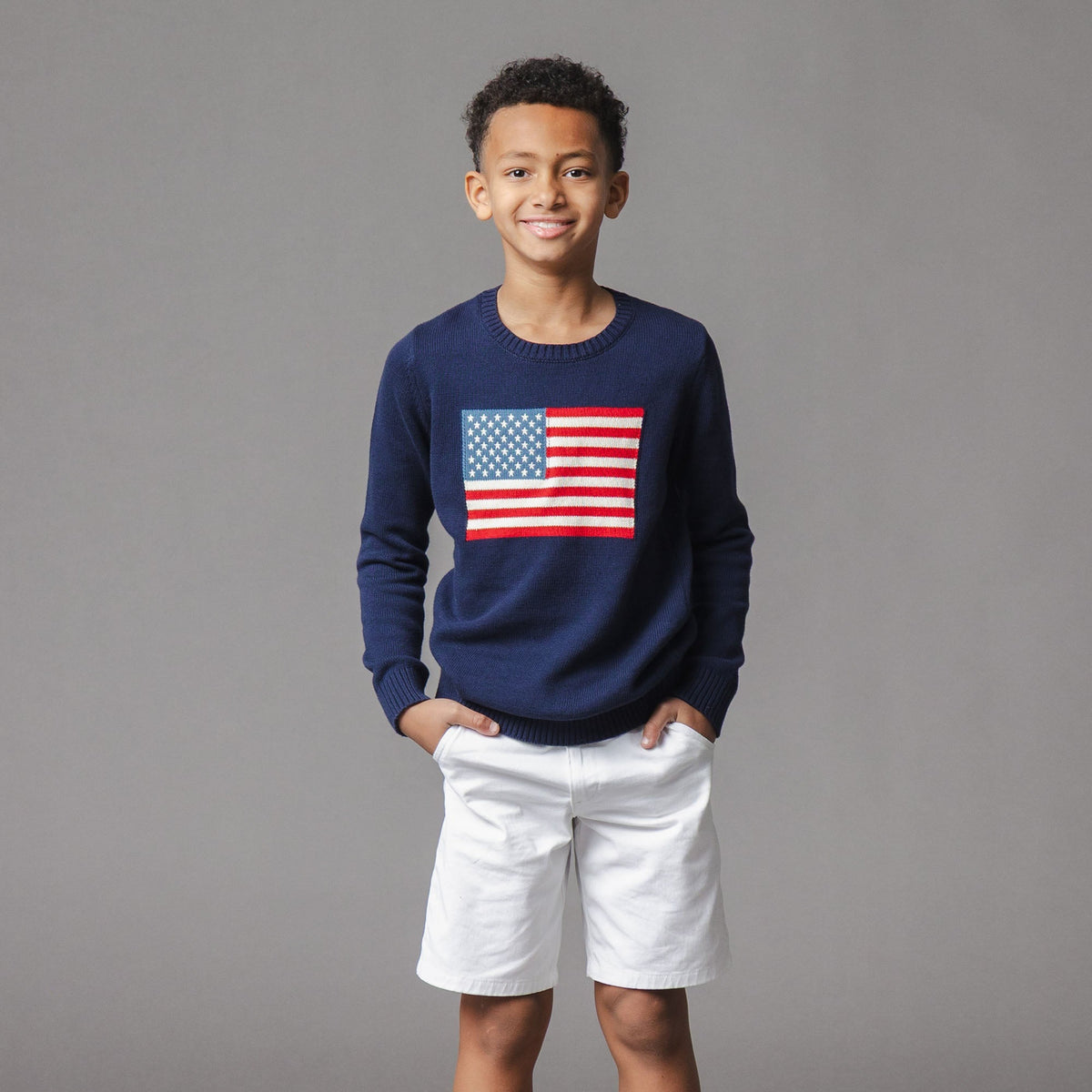 Organic Crew Neck Flag Sweater