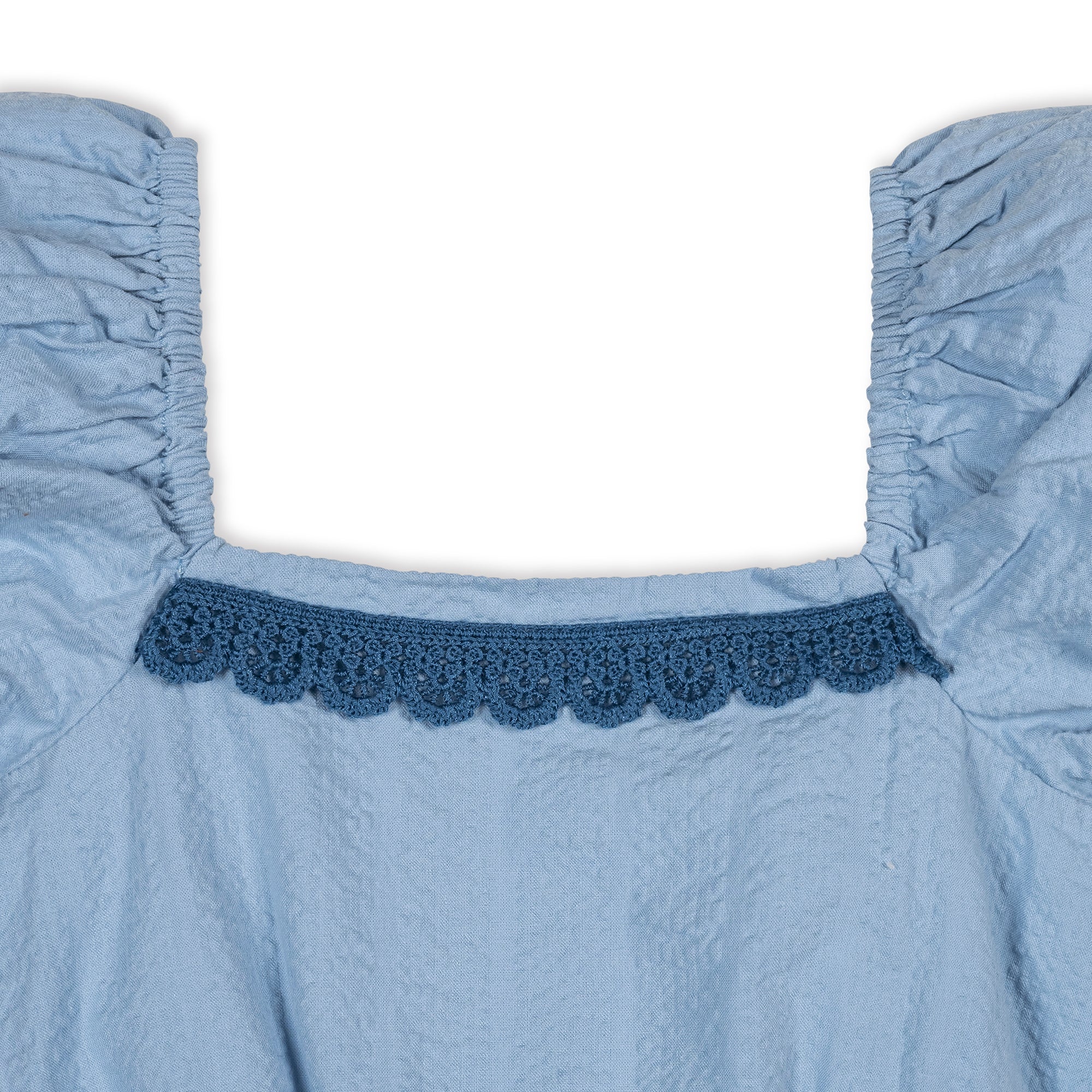 Organic Puff Sleeve Seersucker Romper