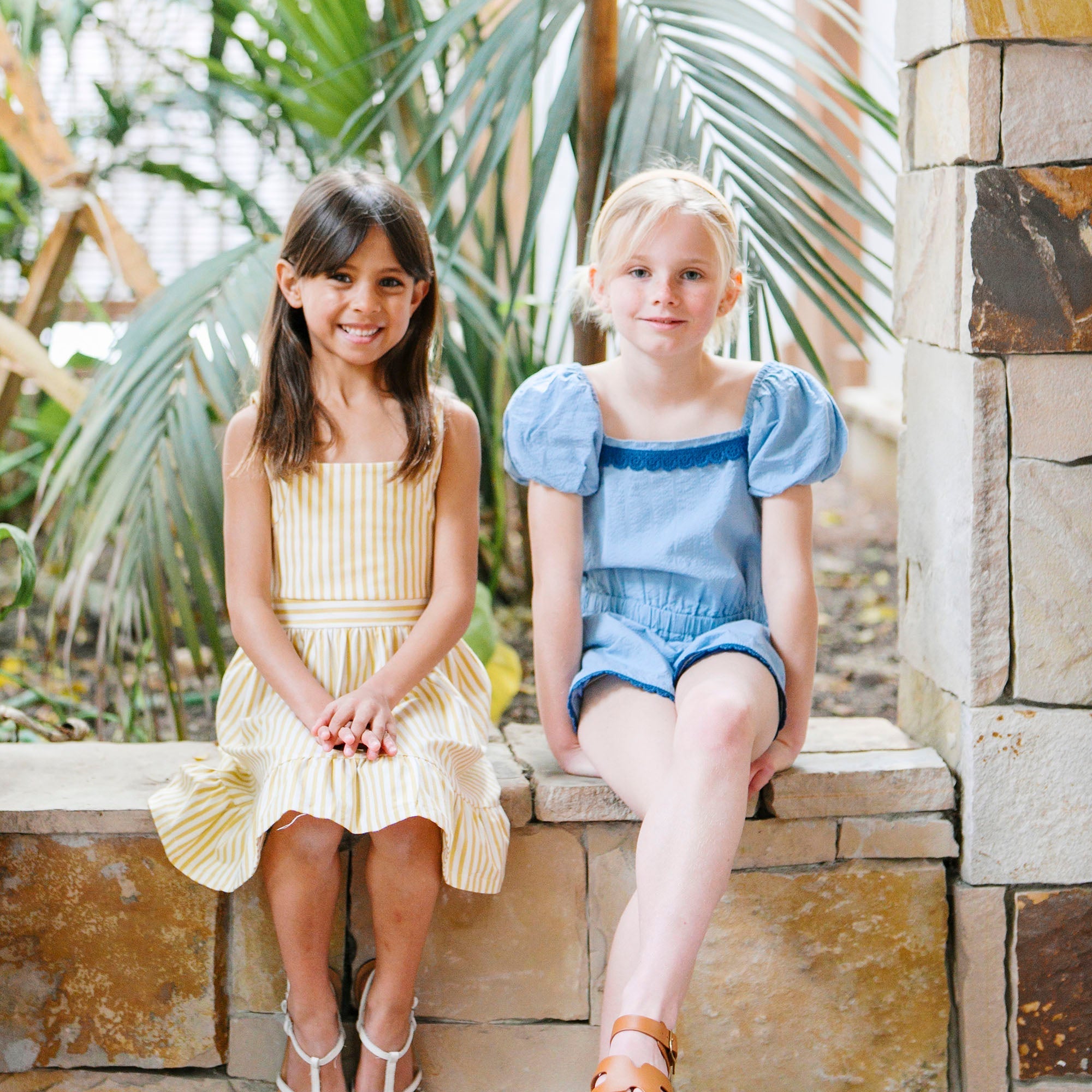 Organic Puff Sleeve Seersucker Romper