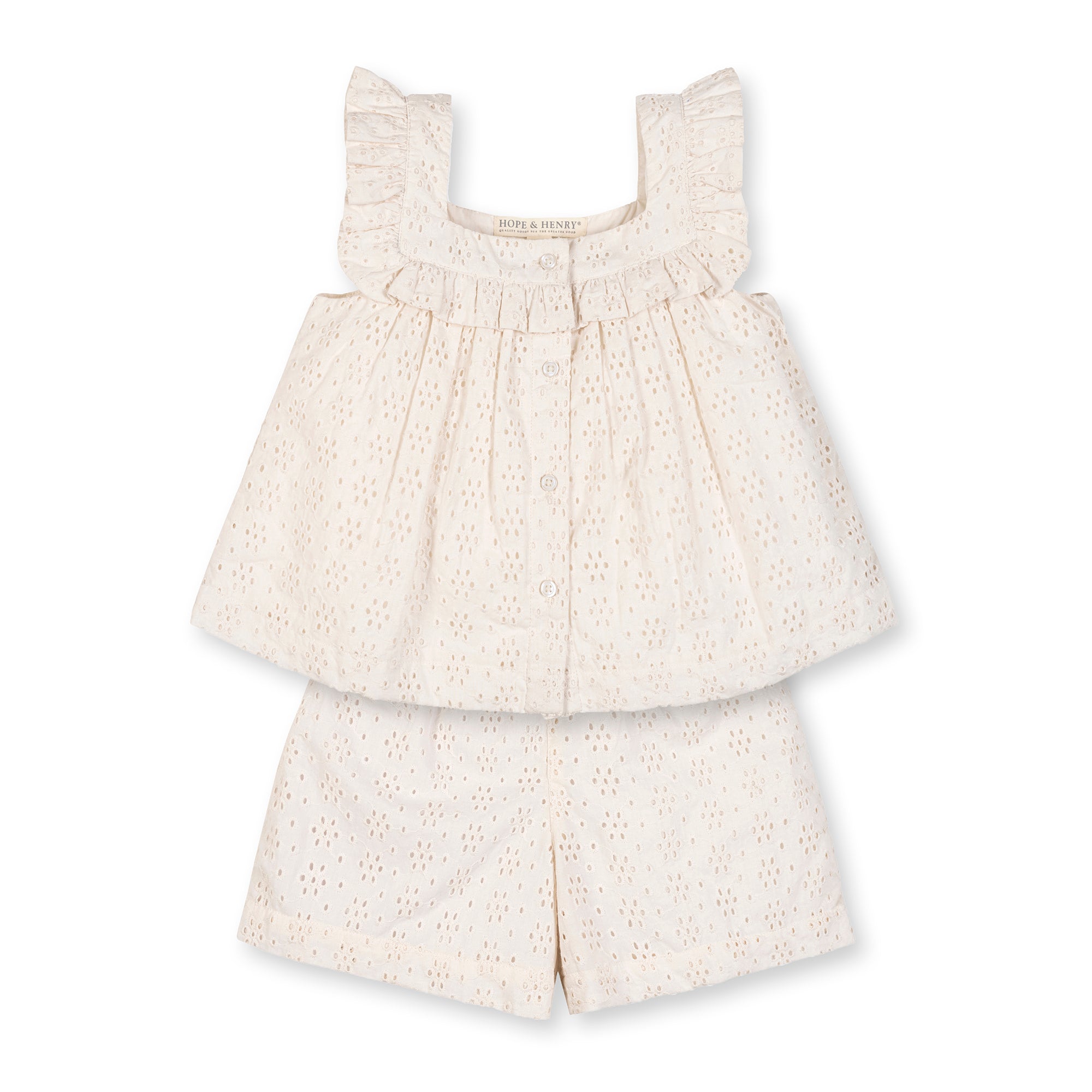 Organic Eyelet Tank And Short Set