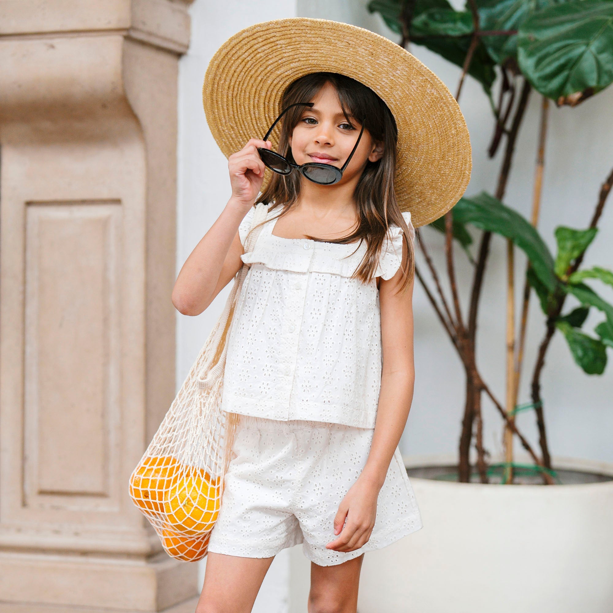 Organic Eyelet Tank And Short Set