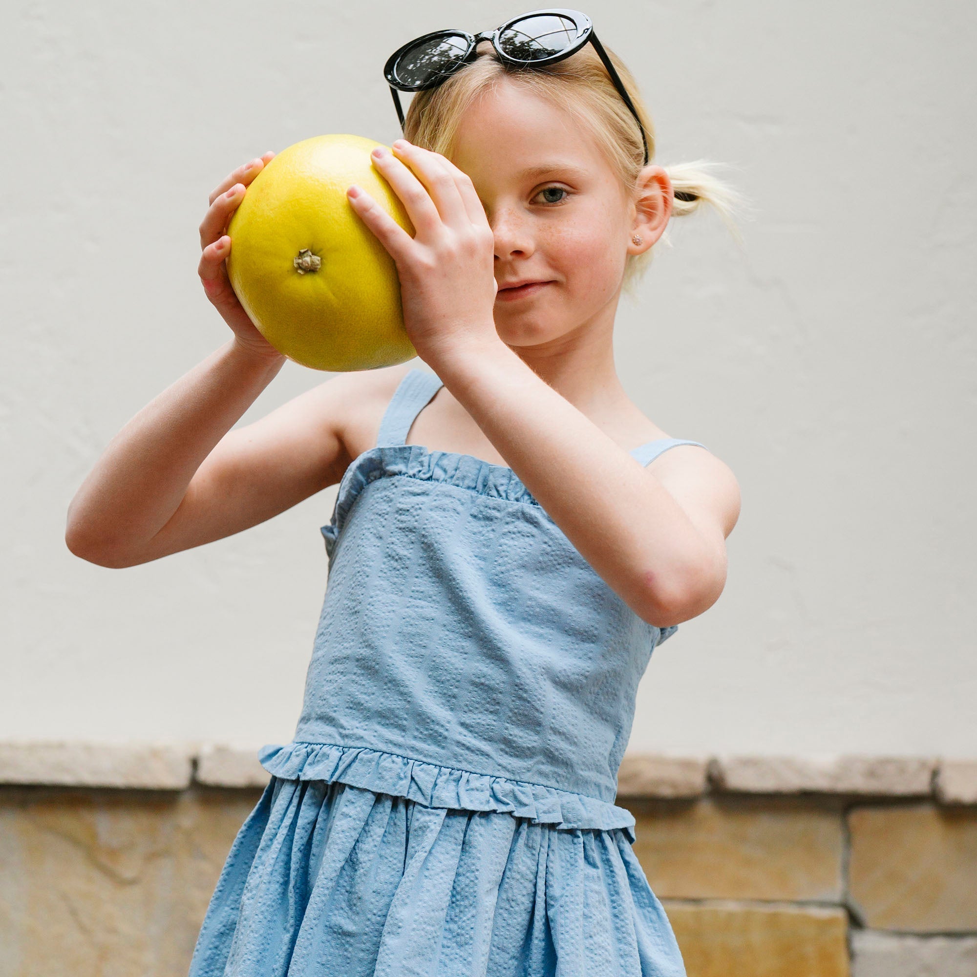 Organic Ruffle Edge Seersucker Dress