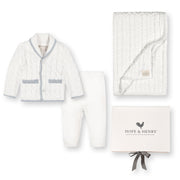 Organic Cardigan, Legging, And Blanket 3-piece Boxed Gift Set