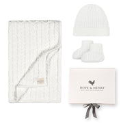 Organic Cable Knit 3-piece Boxed Gift Set
