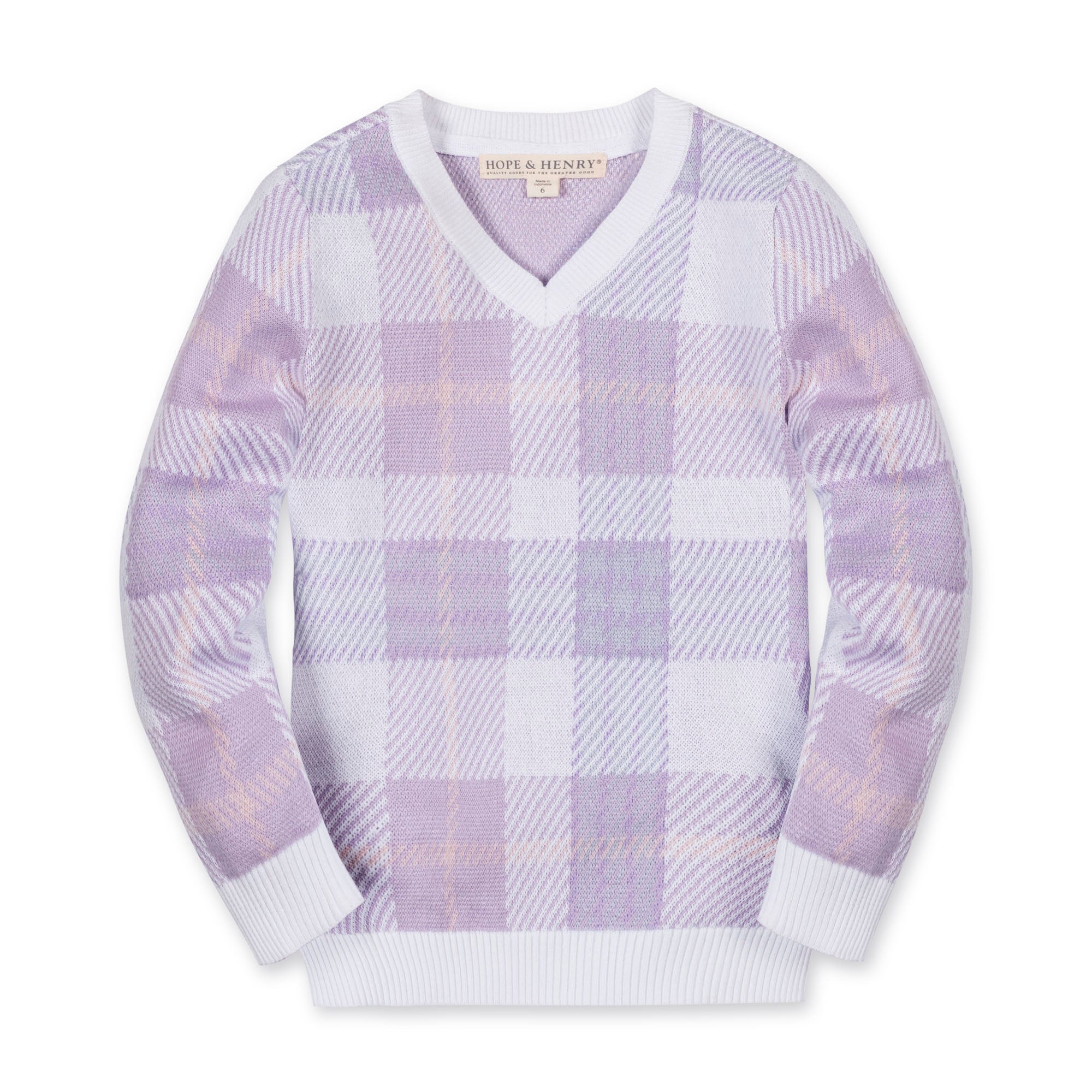 Organic V-neck Intarsia Sweater