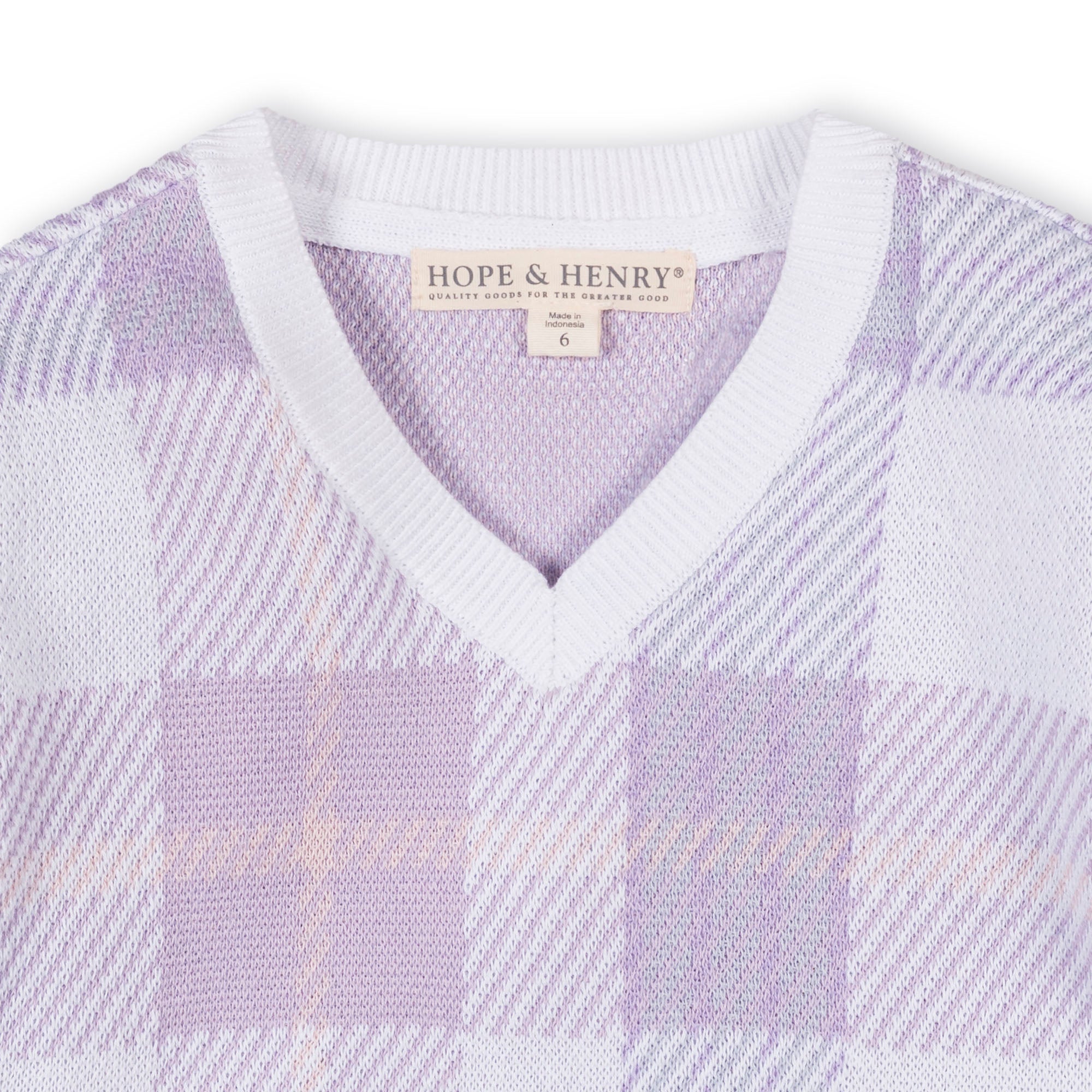 Organic V-neck Intarsia Sweater