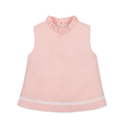 Organic Ruffle Neck Seersucker Top