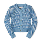 Organic Tweed Stitch Bow Cardigan
