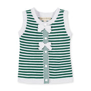 Organic Button Front Sweater Tank With Bows