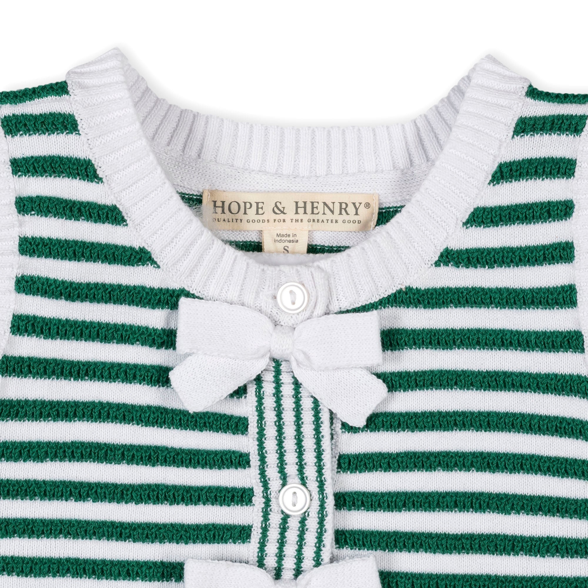 Organic Button Front Sweater Tank With Bows