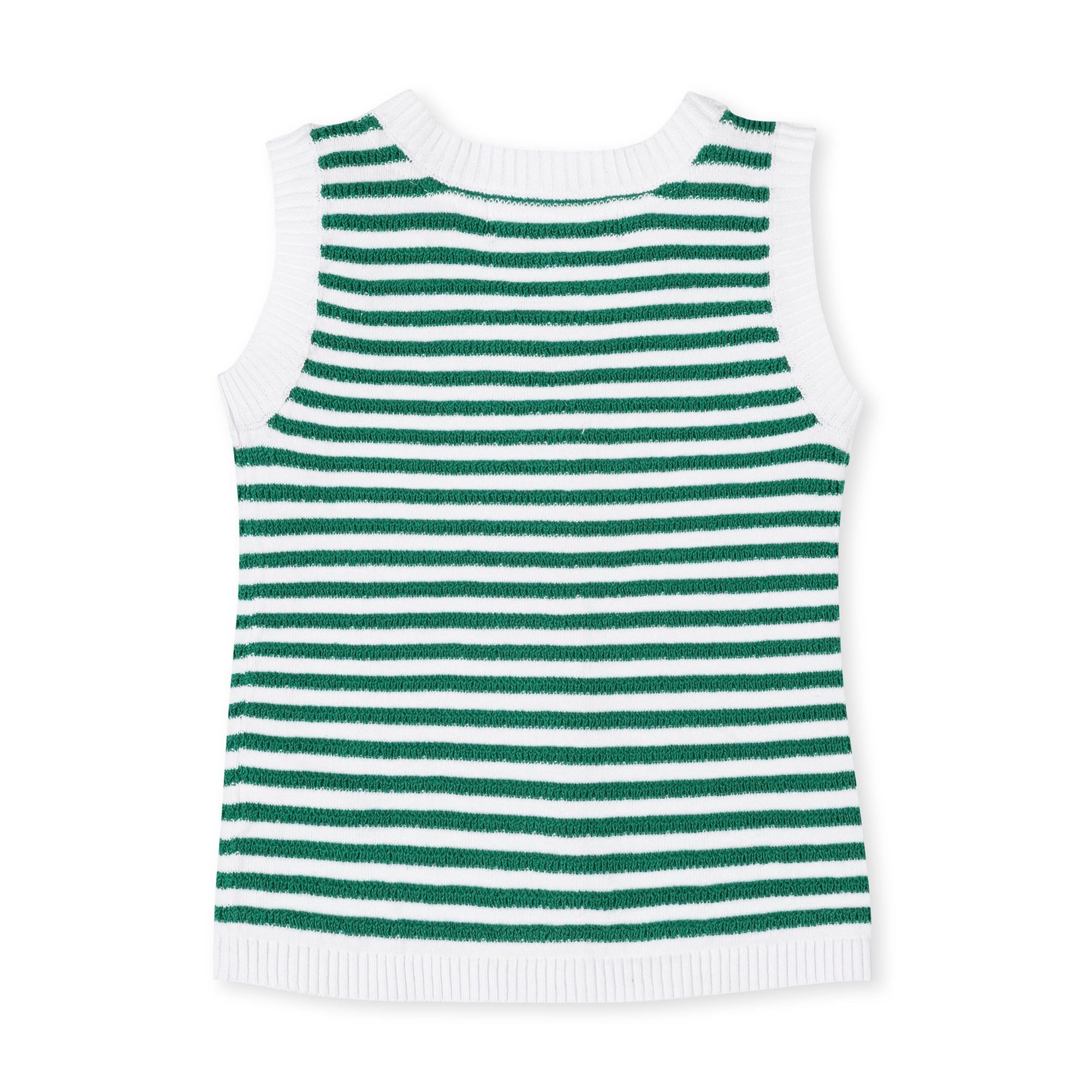 Organic Button Front Sweater Tank With Bows