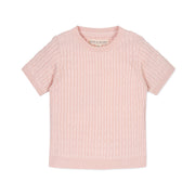 Organic Short Sleeve Cable Sweater