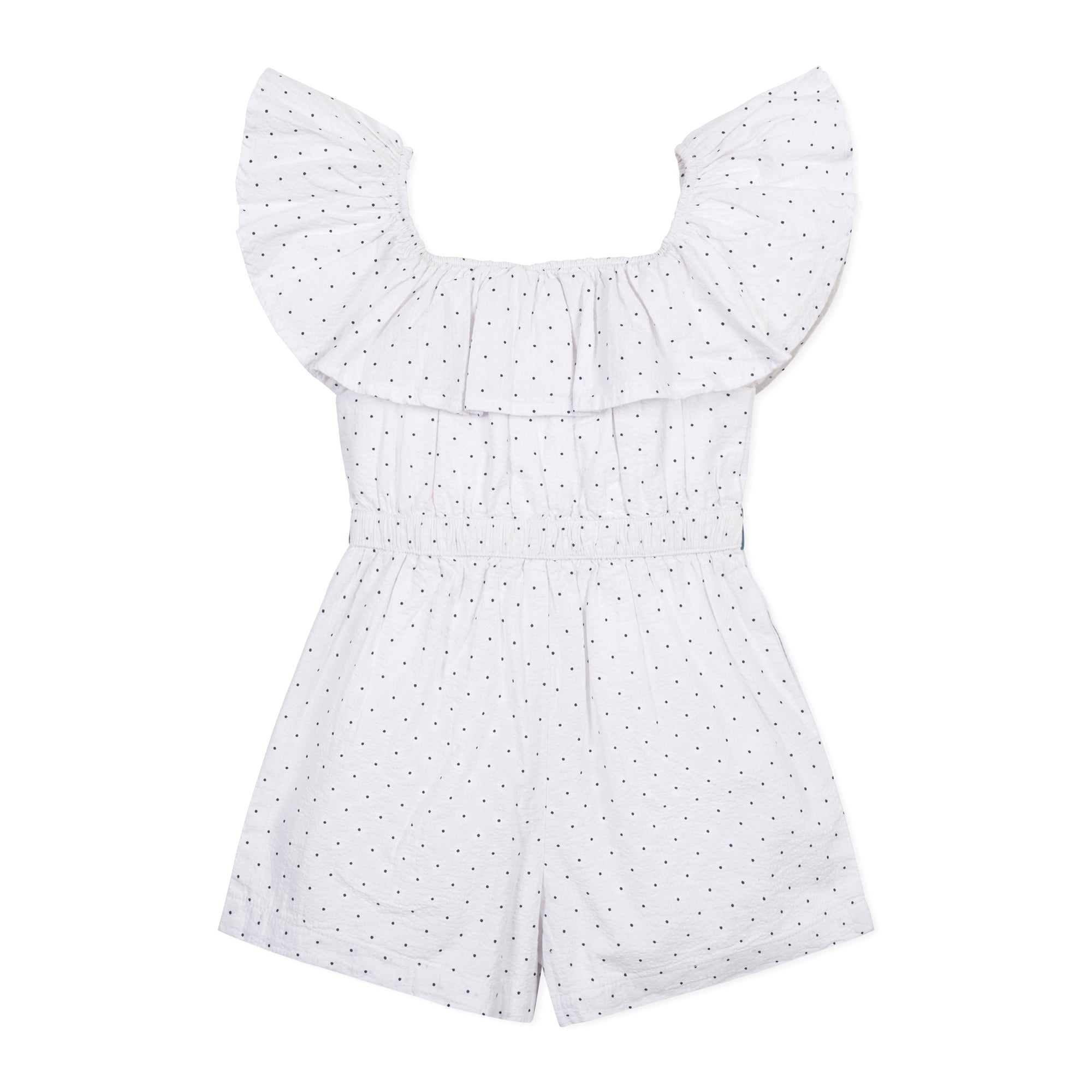 Organic Seersucker Ruffle Romper
