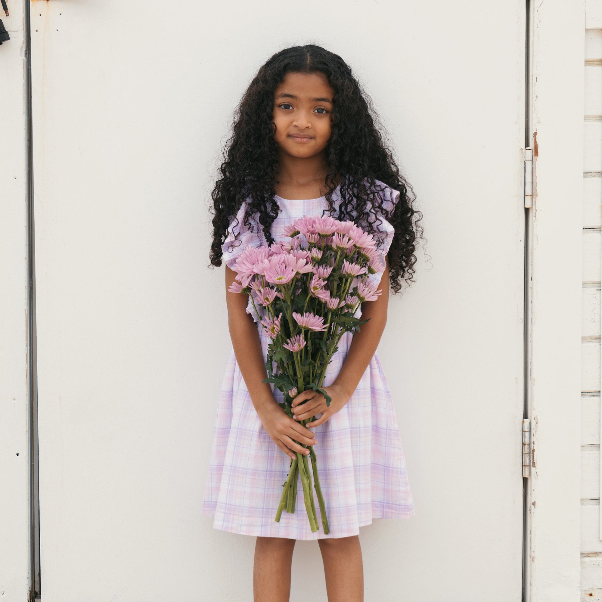 Linen Flutter Sleeve Pinafore Dress