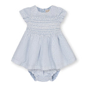 Linen Smocked Puff Sleeve Dress