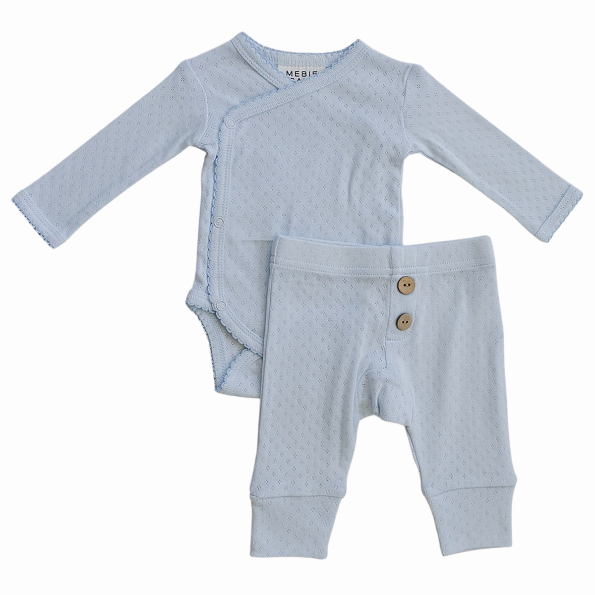 Blue Pointelle Layette Set