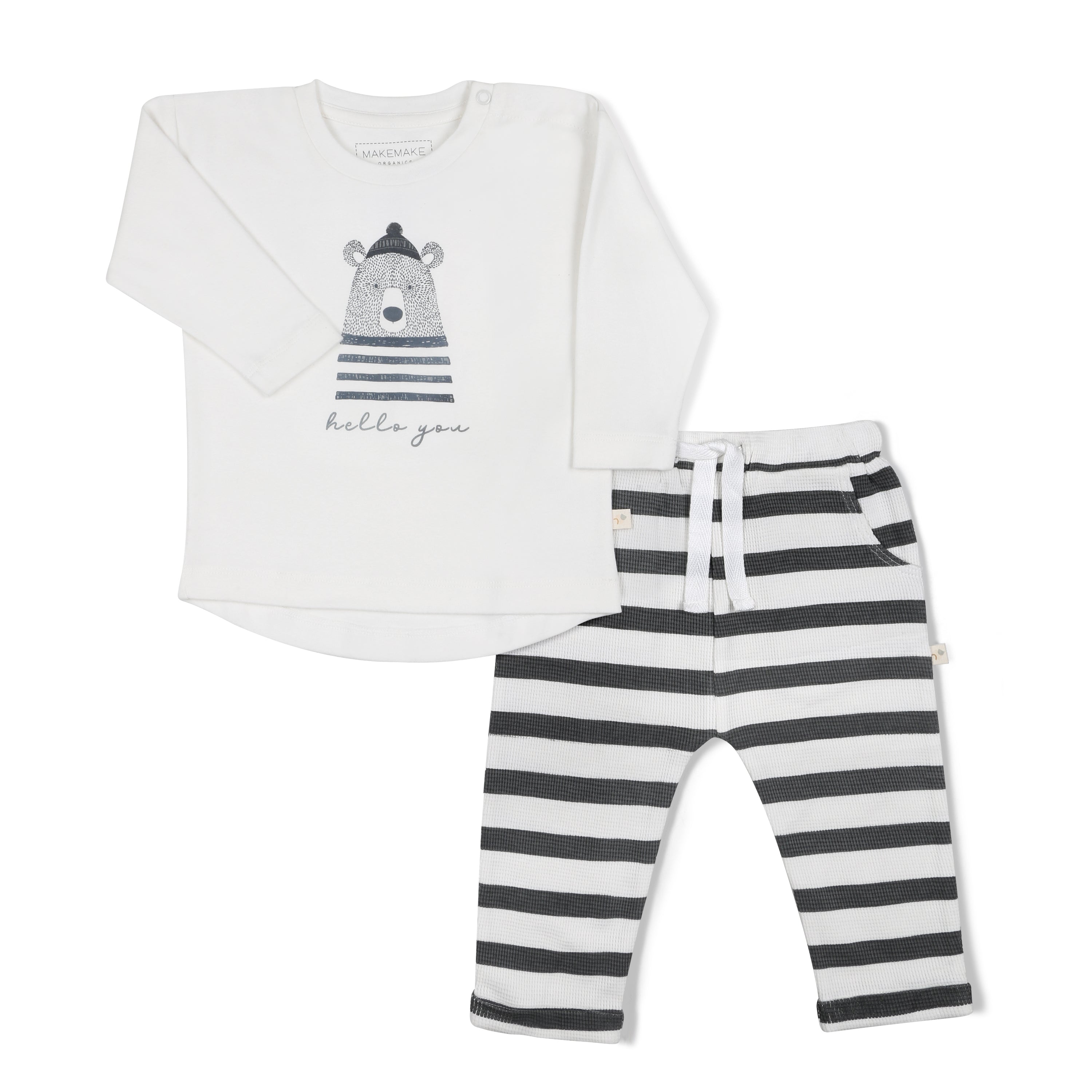 Organic Long Sleeve Tee & Pant Set - Hello You