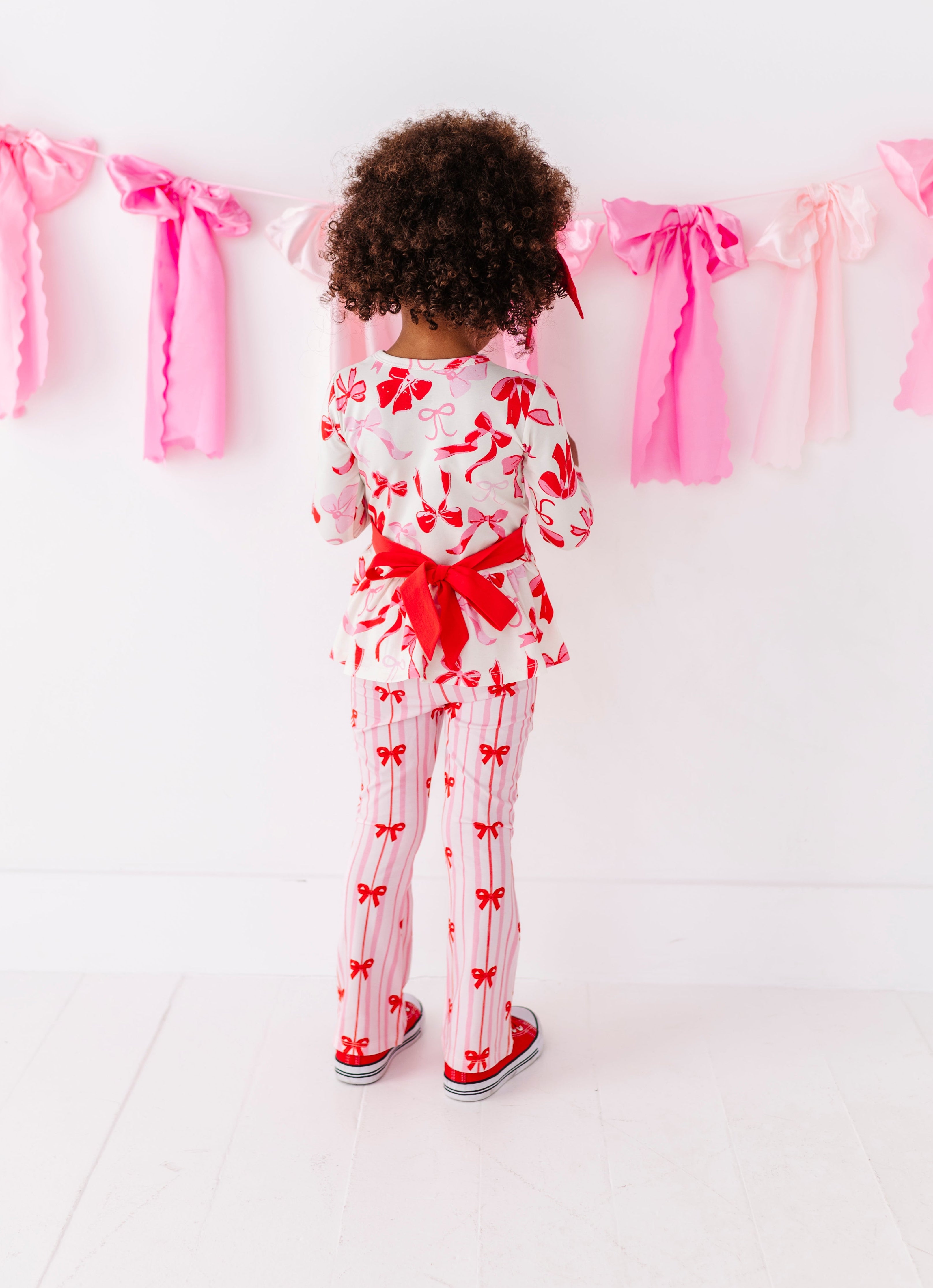 Blushing Bows Bamboo/cotton Peplum Top