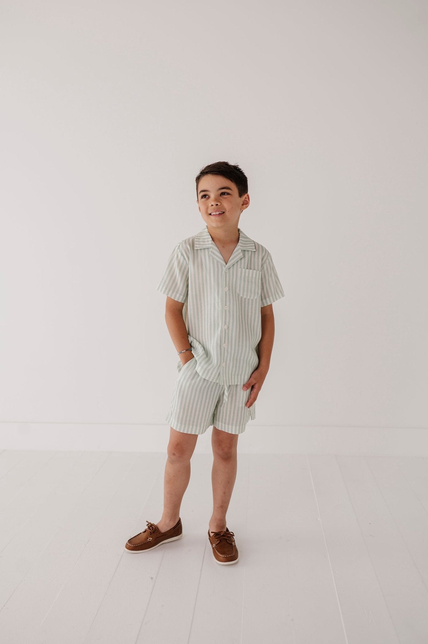 Boy's Linen Button Top