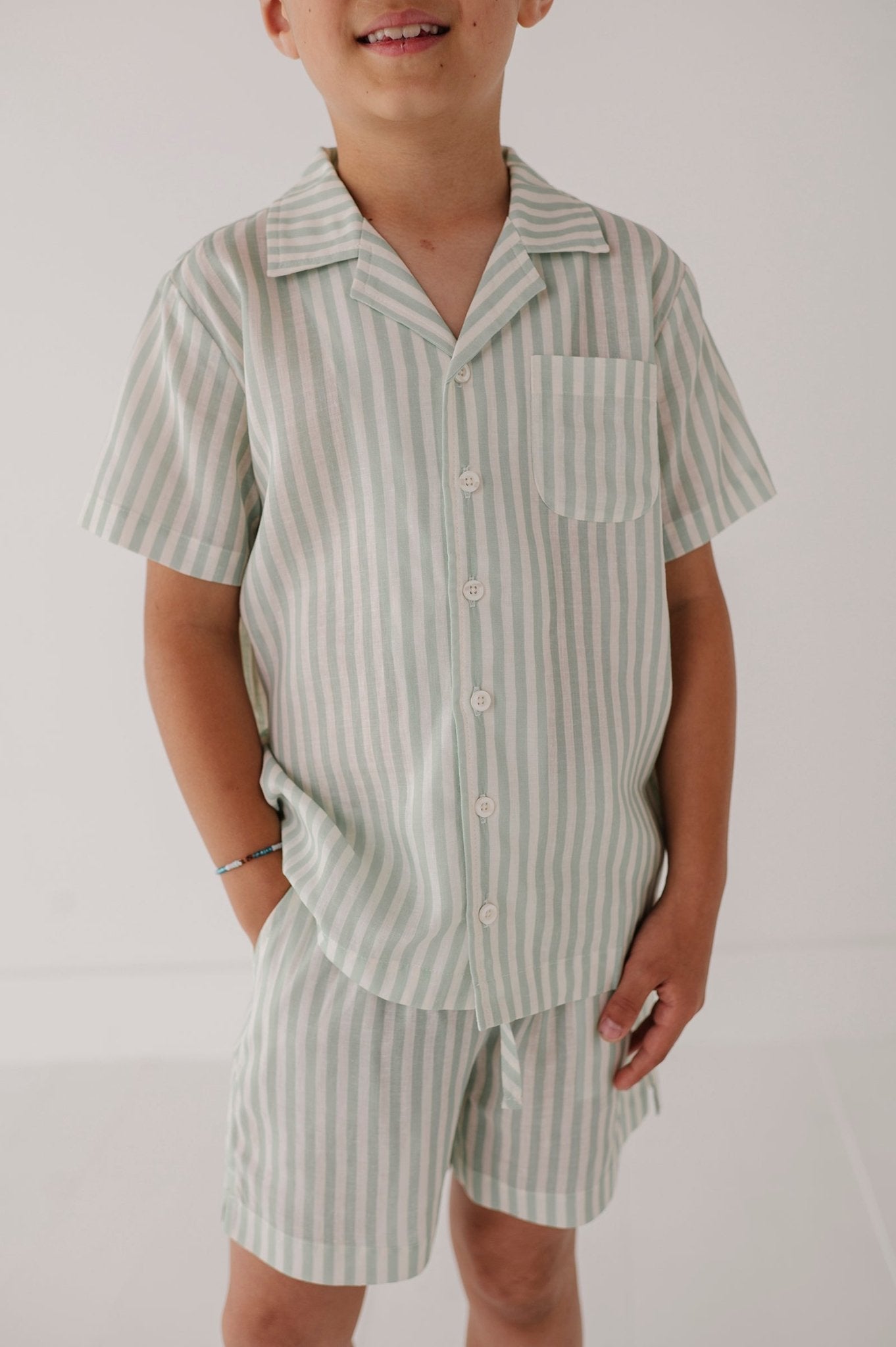 Boy's Linen Button Top
