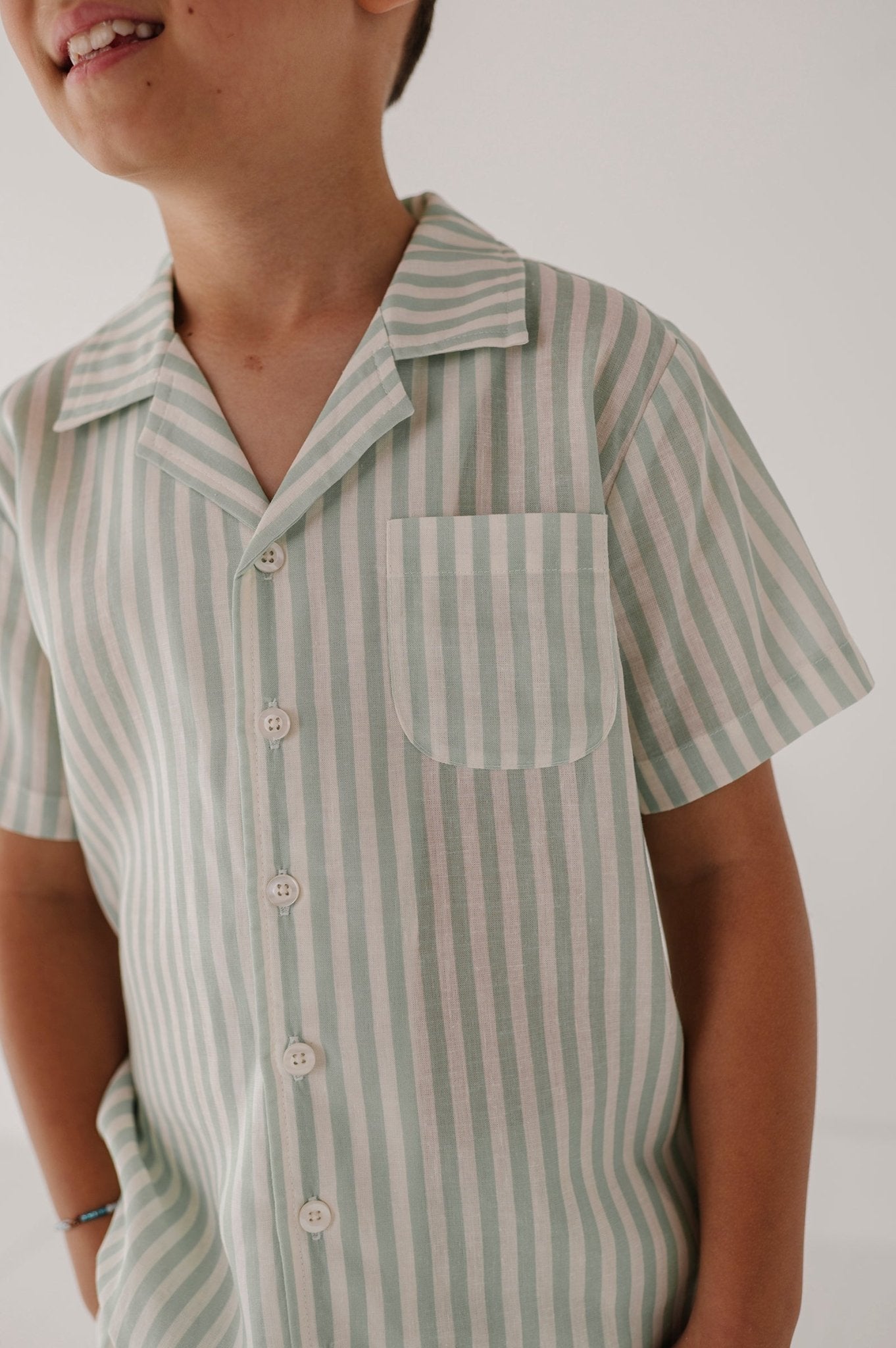 Boy's Linen Button Top
