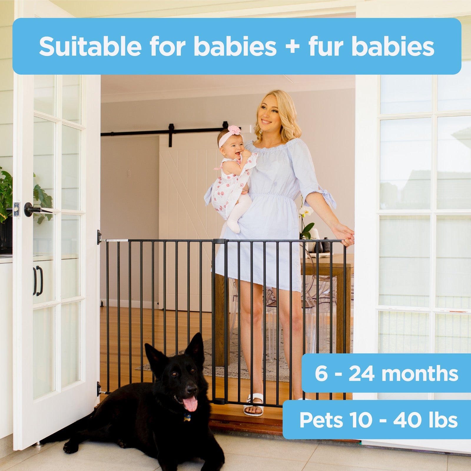 Superior Swing Baby Gate | Extra Wide & Extra Tall | 56" W X 36" H
