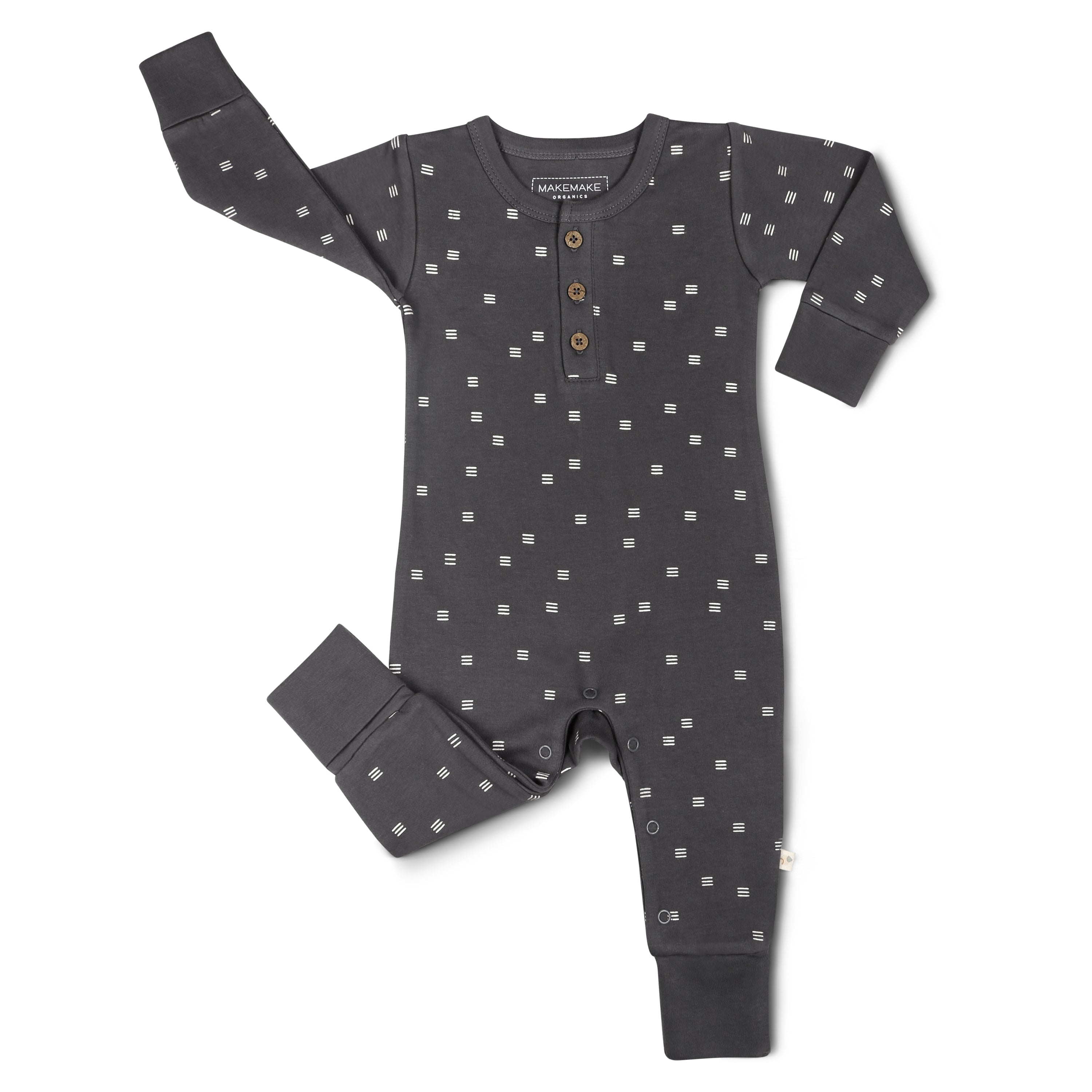 Organic Button Romper - Tribe