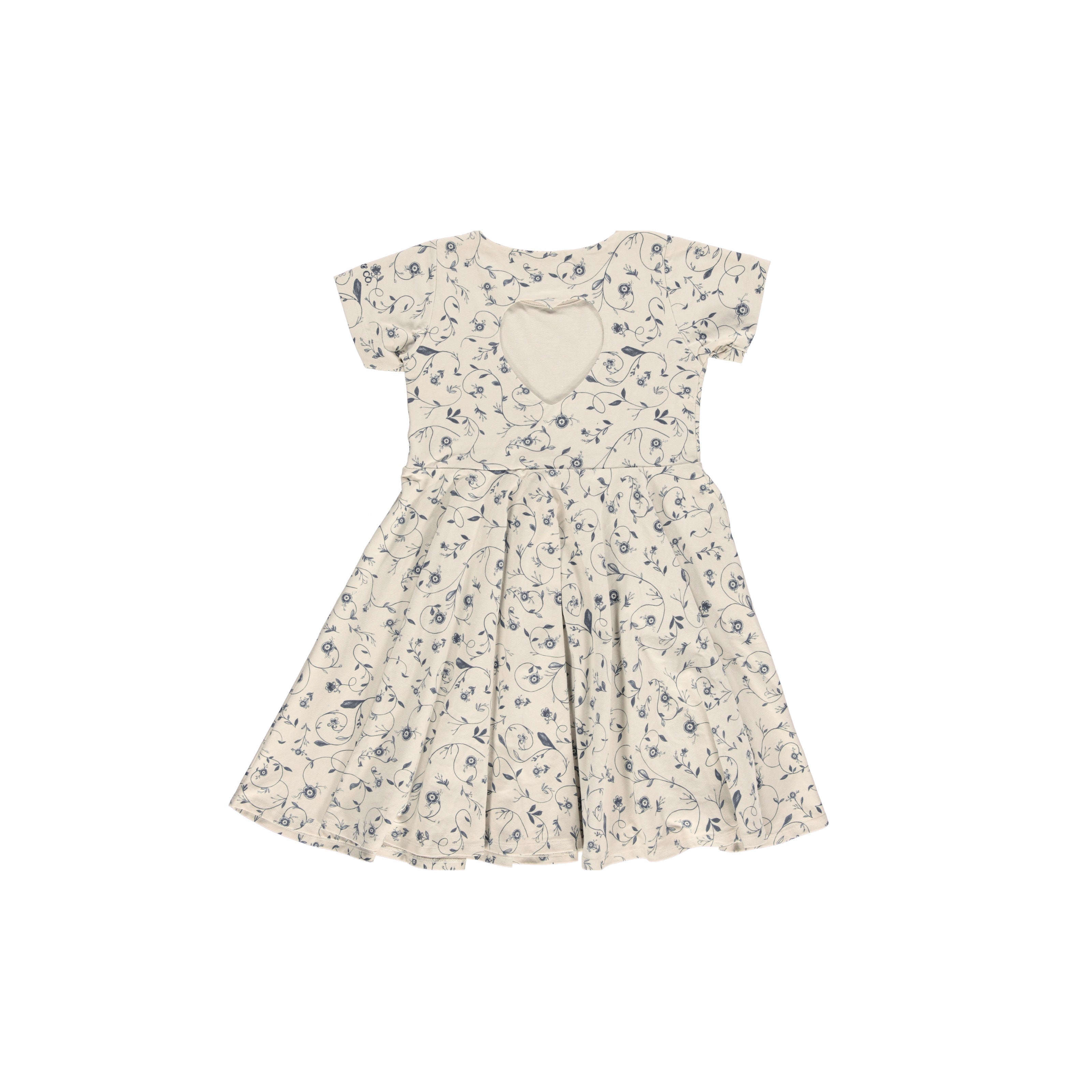 Sweetheart Twirl Dress | Organic Cotton Jersey - Scandi Floral