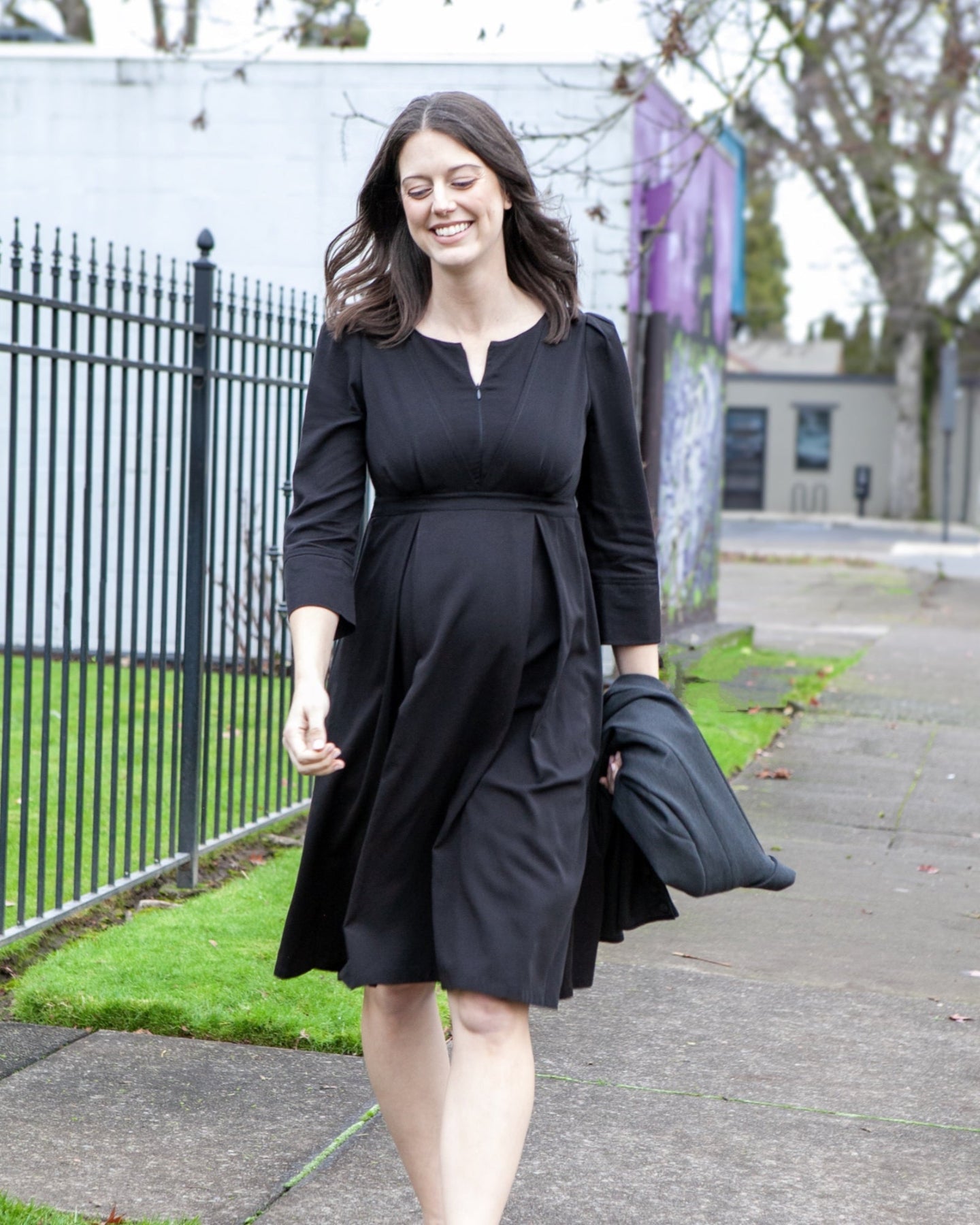 Sarah Tencel Empire Maternity & Nursing Dress