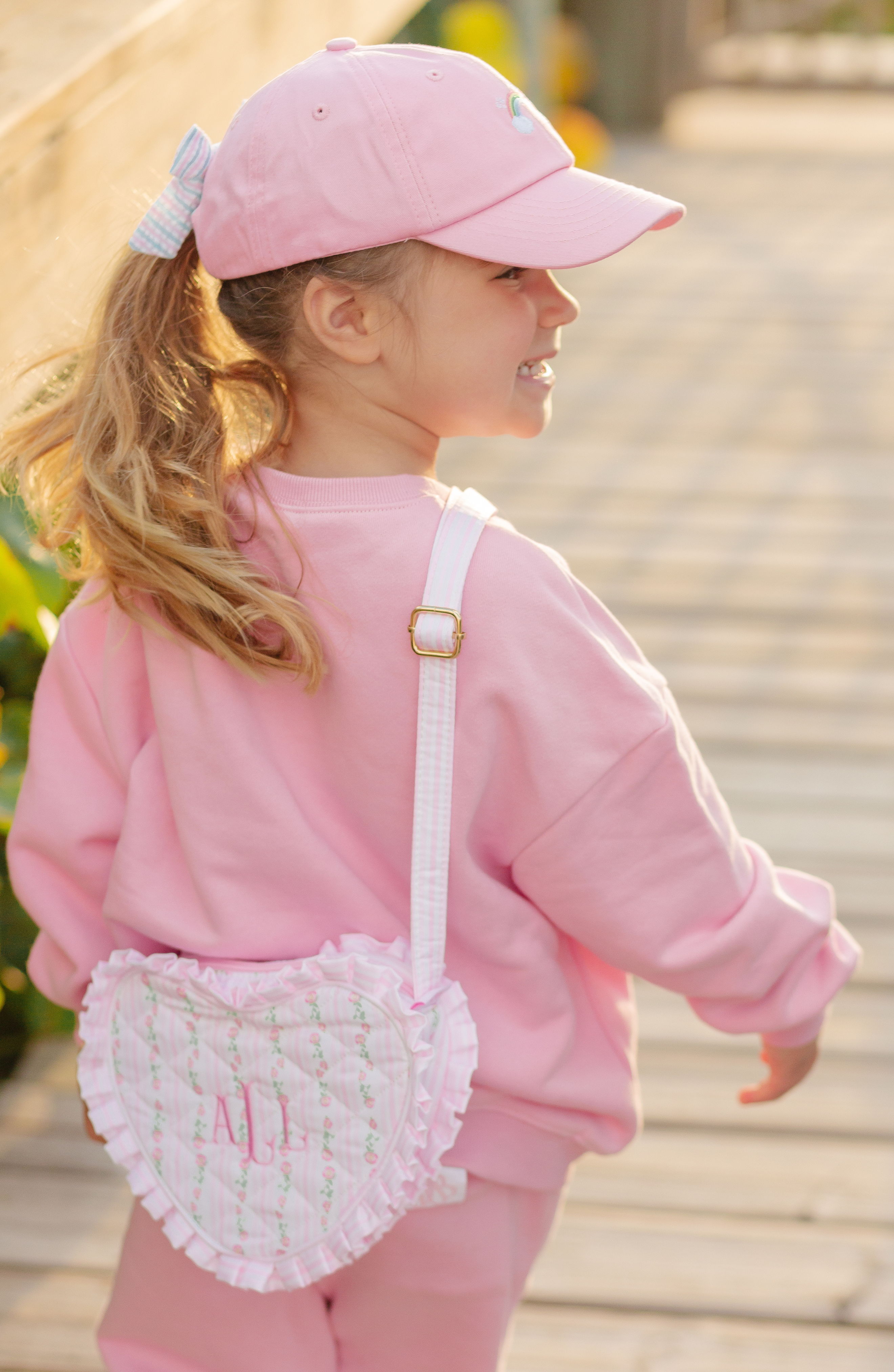 Rainbow Sparkle Bow Baseball Hat (youth, Junior)