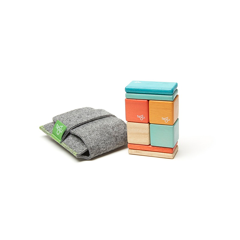 Original Pocket Pouch <br>magnetic Wooden Blocks <br>8 Pieces