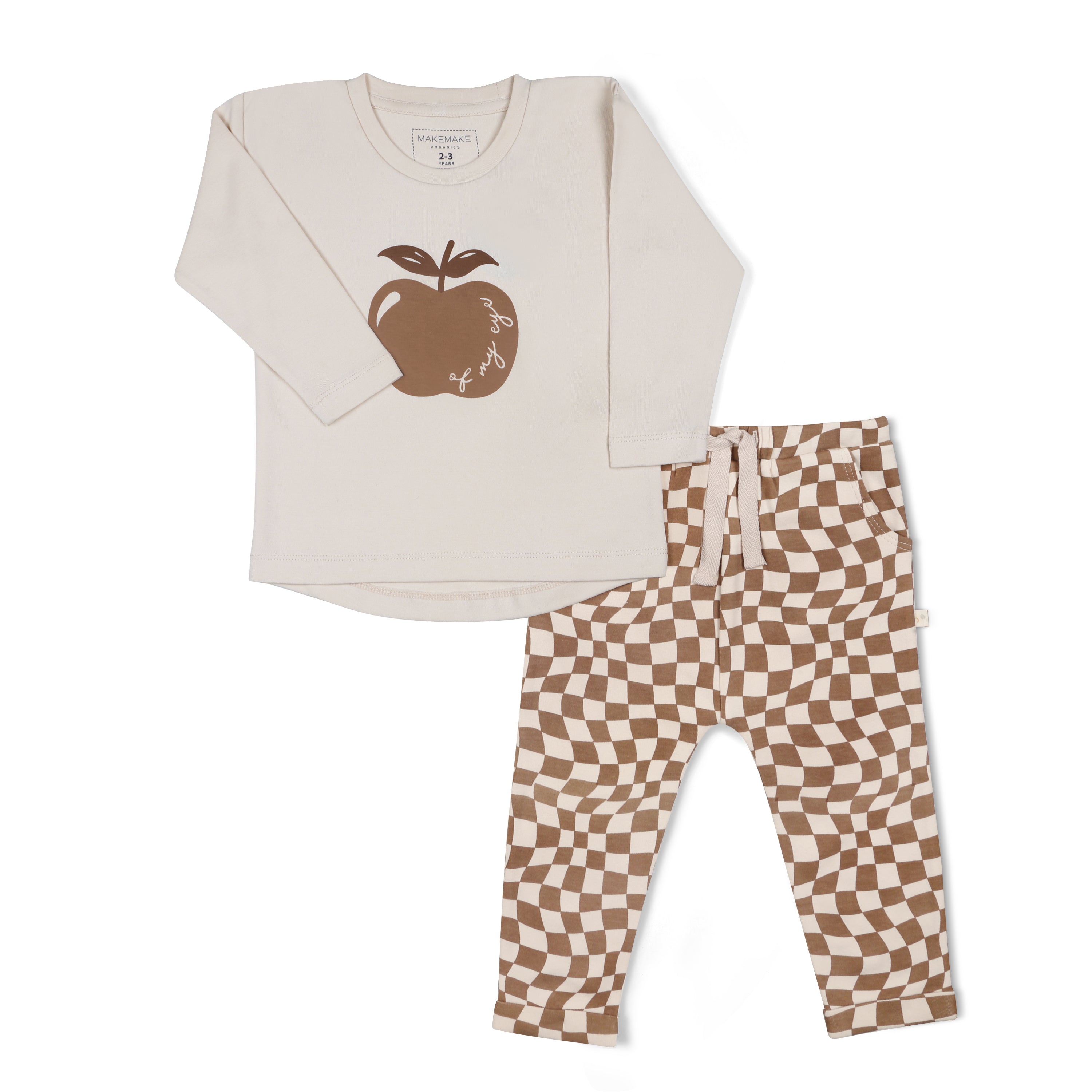 Organic Long Sleeve Tee & Pant Set - Apple Of My Eye