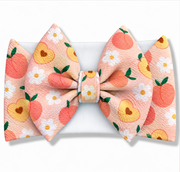 Peach Floral Baby Headwrap Bow